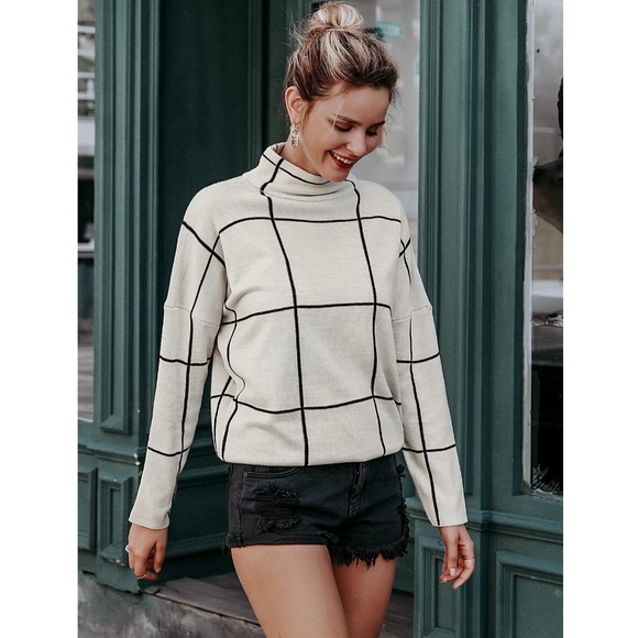 Turtleneck Pullover Sweater Dirty White - Picture 7 of 16